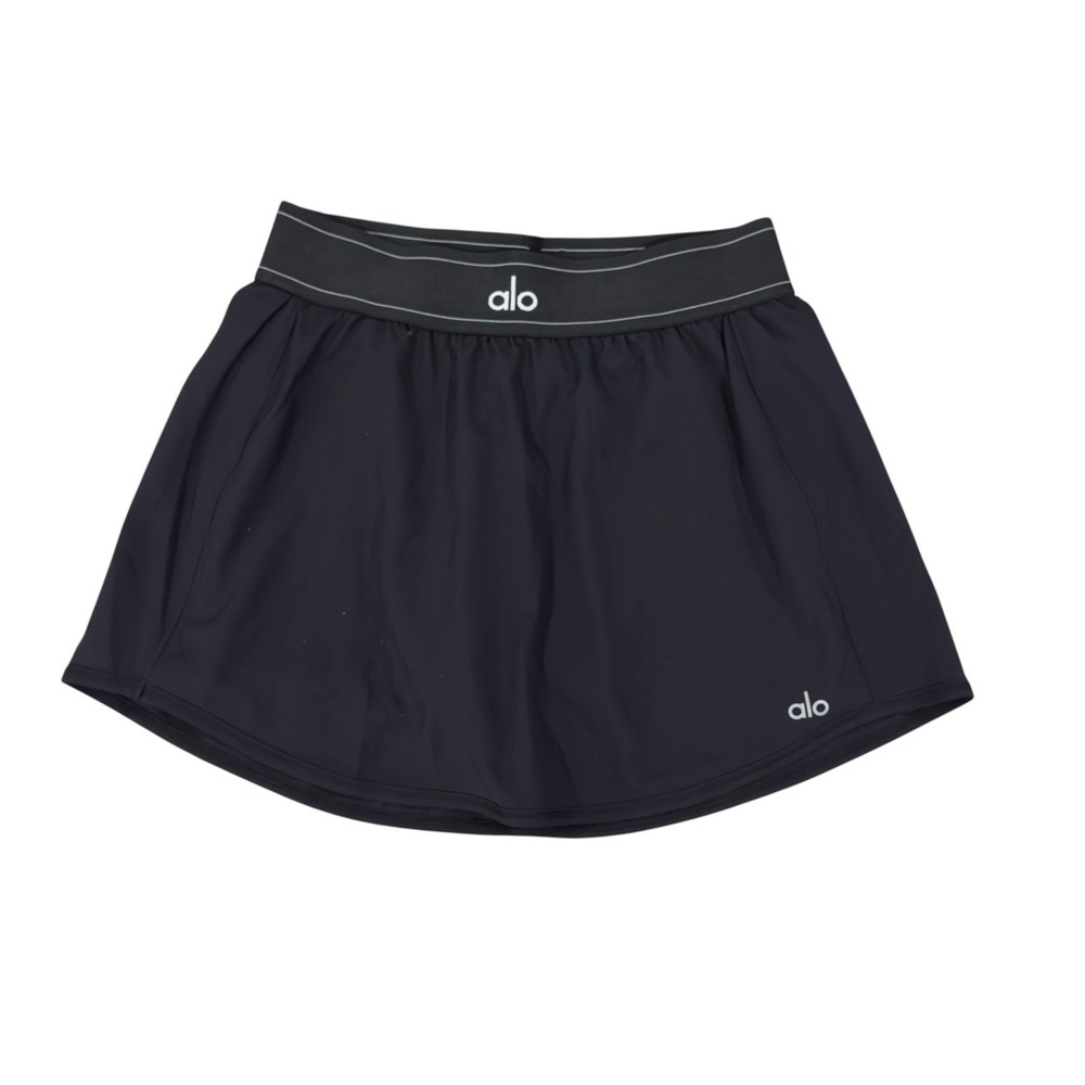 Alo Yoga Women's Size XS Athletic Black Lined Match Point Tennis Skirt Skort euc
